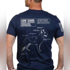 Medium Nine line German shepherd Land Shark shirt - men’s or unisex
